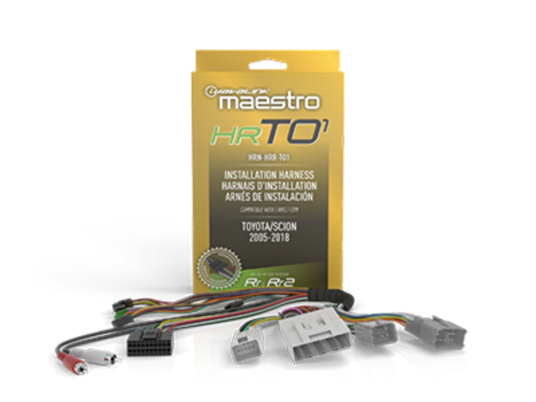 TO1 T-HARNESS FOR SELECT TOYOTA AND SCION VEHICLES 2004 AND UP WITH HU CONNECTORS