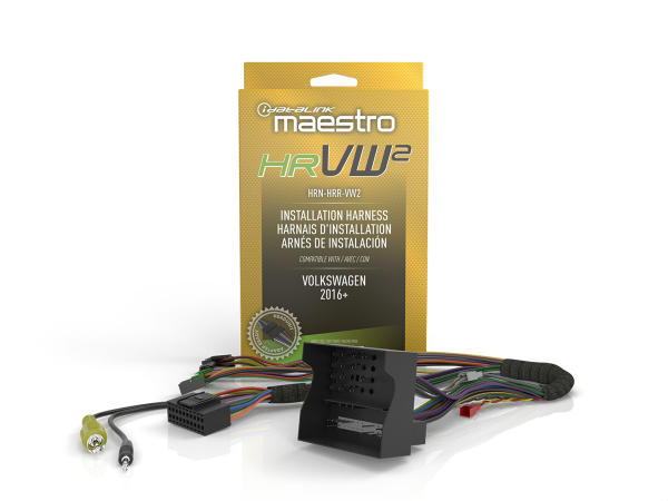 MAESTRO VW2 T-HARNESS FOR SELECT VOLKSWAGEN AND AUDI MODELS 2016+ WITH HU CONNECTORS