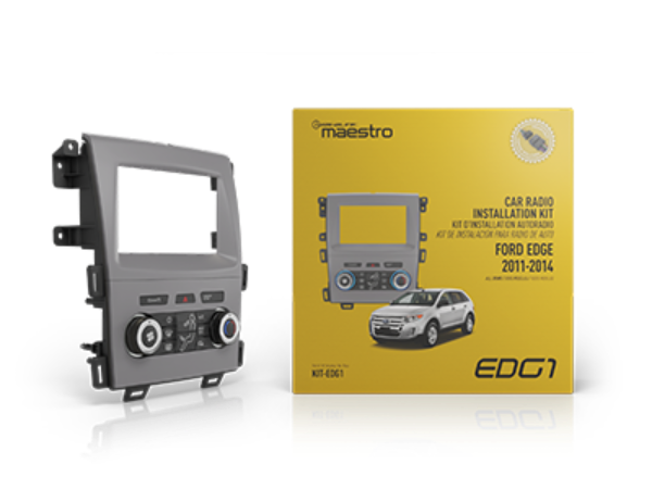 RADIO REPLACEMENT DASH KIT FOR FORD EDGE VEHICLES 2011-2014. ALLOWS FOR THE INSTALLATION OF DOUBLE D
