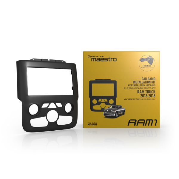 MAESTRO RAM1 DASH KIT FOR RAM PICKUP MODELS WITH FACTORY NAVIGATION 2013 TO 2018