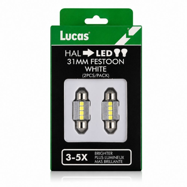LUCAS LIGHTING 31MM FESTOON CANBUS BULB (WHITE)
