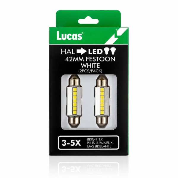 LUCAS LIGHTING 42MM FESTOON CANBUS BULB (WHITE)