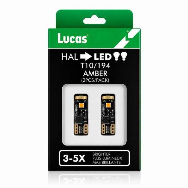 LUCAS LIGHTING T10 194 DIGITAL CANBUS BULB  (AMBER)