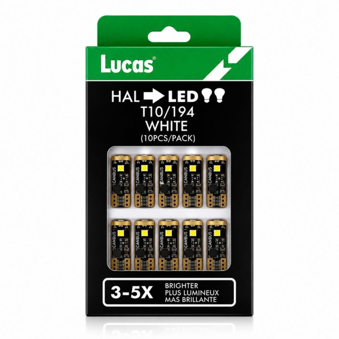 LUCAS LIGHTING T10 194 10 PACK  (WHITE)